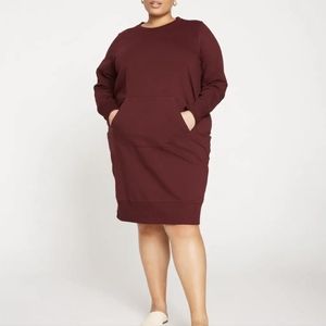 NWT UNIVERSAL STANDARD - Bree Sweatshirt Dress in Black Cherry
